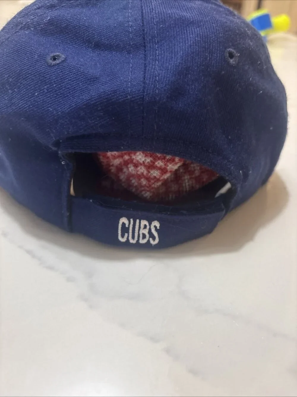 Vintage Chicago Cubs Logo Athletic MLB Snapback Hat Blue Red Baseball Cap